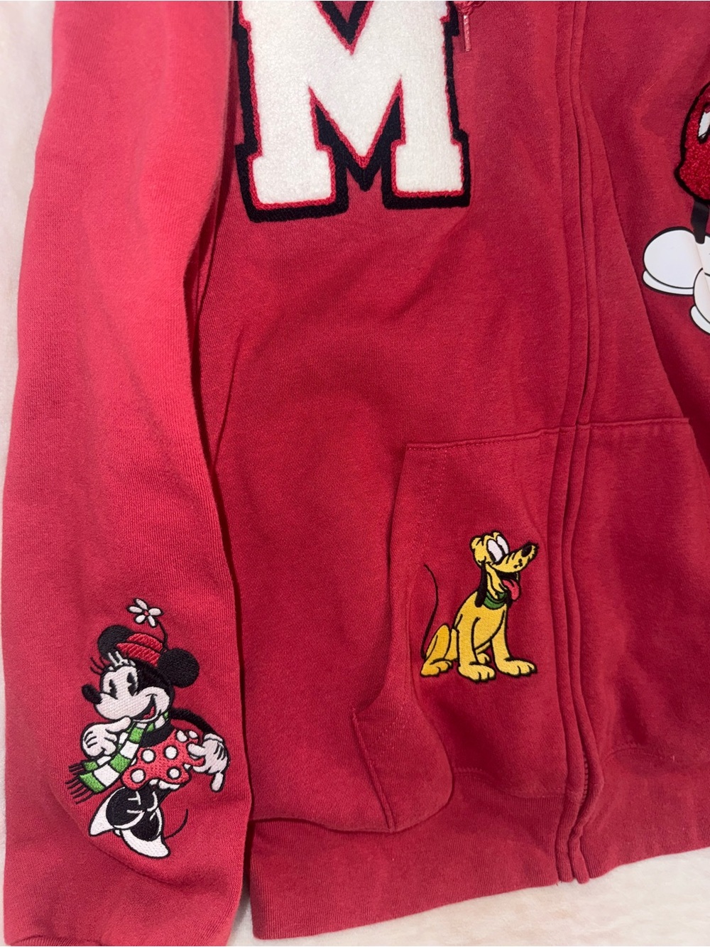 Disney Holiday Mickey, Minnie, Pluto Zip Up Hoodie - Picture 2 of 6